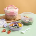 thumbnail image 4 of Discount Salad Lunch Box Lunch Box Microwaveable Simples Lunch Box Fruit Box Double Layer Round Lunch Bowl 2025 New, 4 of 8