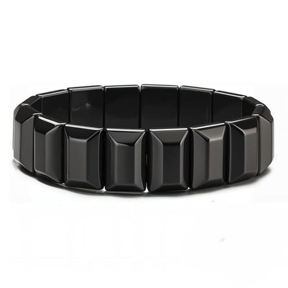 Hematite Bracelet for Men with Black Tourmaline, Stretch Beaded Stone Bracelet to Reclaim Confidence & Mental Clarity, Power Balance Healing Jewelry Gift for Christmas and Birthday