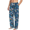 thumbnail image 2 of Uemuo Hawaiian Style Pattern Men's Wide Leg Palazzo Lounge Pants with Pockets Light Weight Loose Comfy Casual Pajama Pants-Medium, 2 of 9