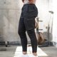 thumbnail image 5 of Mono deportivo negro de talla XXL para hombre, pantalones elásticos ajustados de camuflaje fitness con múltiples bolsillos para correr y entrenar, 5 of 8