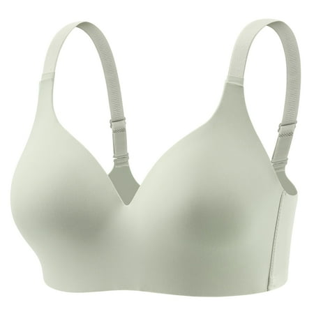 FUNUONY 2025 Trendy Women s Push Up Bra No Underwire Comfortable Wireless Bras Padded Plunge Women s Fashionable and Casual Solid Color Underwear Skin Friendly and Comfortable Bra Green L