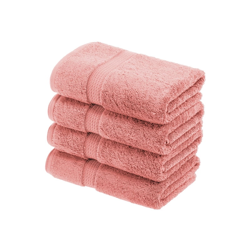 Superior Egyptian Cotton Heavyweight Hand Towel Set of 4, Tea Rose