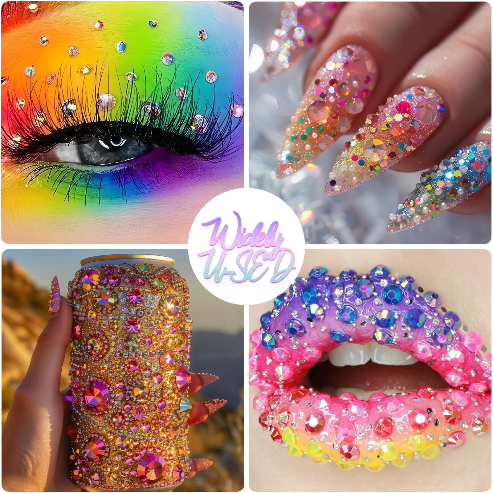 40000+Pcs bedazzler kit with rhinestones, 3mm Multicolor Flat Back Gems Bedazzler Kit with 3Pcs 10ml B7000 Jewelry Glue, Colorful Bulk Jewels for Book Shoes Crafts Tumblers Nail Art DIY