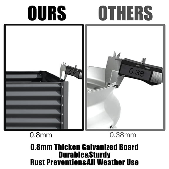 6x3x1ft Galvanized Raised Garden Bed, Outdoor Planter Garden Boxes Large Metal Planter Box for Gardening Vegetables Fruits Flowers, Silvery