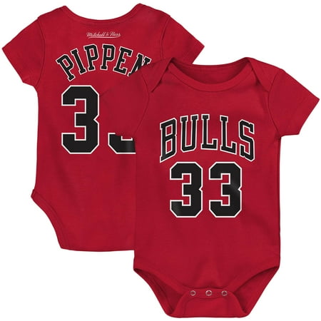 Scottie Pippen Chicago Bulls Mitchell & Ness Infant Hardwood Classics Name & Number Bodysuit - Red