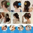 thumbnail image 2 of Flower Hair Clips, Pack of 6 Women's Hair Clips, Matte Hair Clips, Flowers, Non-Slip Hair Clip, Large Claws Hair Clips, Flower Claw Clip for Thick Hair to Thin Hair, 2 of 4