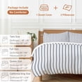 thumbnail image 6 of 3 Piece Navy Blue Striped Duvet Cover Set California King,Microfiber Comforter/Quilt Cover with Corner Ties and 2 Pillowcases,Navy Blue White Stripes Farmhouse All Season Bedding with Zipper Closure, 6 of 8