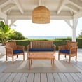 thumbnail image 2 of Safavieh Carson Outdoor Contemporary 4 Piece Living Set with Cushion, 2 of 15