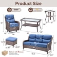 thumbnail image 5 of Bellefurn 9 Pieces Luxury Patio Furniture Sets Outdoor Conversation Sets with Swivel Rocker Chairs with 6" Thick Cushion,Sofa,Side Table and Ottomans,for Porch Deck Backyard Poolside, 5 of 13