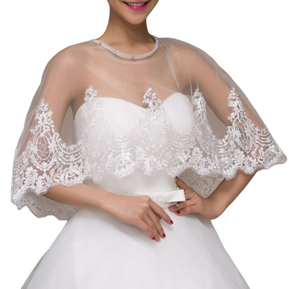 Women Bridal Shawl Tulle Graceful Lace Bridal Shawl for Special Event Wrap Shawl Wrap Lace Shrug Decoration