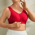 thumbnail image 5 of Gmluru Sports Bras for Women Underpants And Bra Without Underwire Cotton Gather Plussize Summer Thin Bra Front Button Vest Red, 5 of 9
