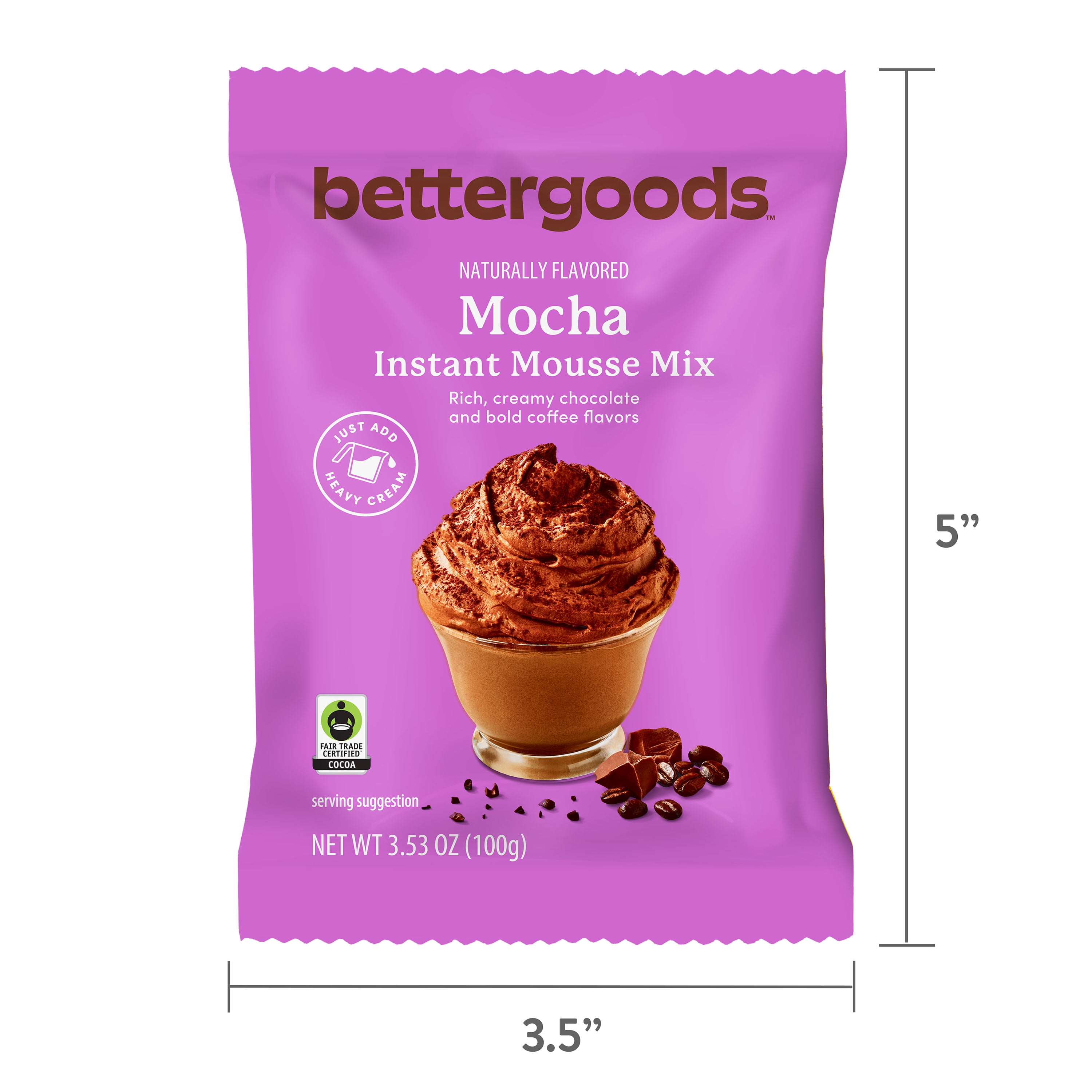 (10 pack) bettergoods Mocha Instant Mousse Mix, 3.53 oz