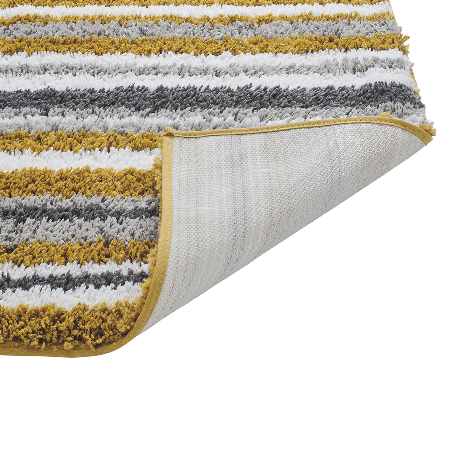 Better Trends 3 Piece Bathroom Rug Set 100% Polyester Soft Water Absorbent Non Slip Bath Mat Machine Washable Rug Griffie Collection - Yellow