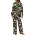 thumbnail image 6 of DISNIMO Women's Pajama Set 2 Piece Pj Sets Mushroom Dragonfly Flower Printed Long Sleeve Sleepwear with Long Pajama Pants Oversized Button Up Loungewear Nightwear, S, 6 of 7