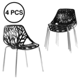 thumbnail image 1 of Ktaxon 4 PCS Outdoor Chairs, Patio Stackable Chair for Garden Lounge Chair Seating, Black, 1 of 8