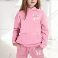 thumbnail image 2 of Toddler Outfits for Girls Sets Hoodie Pants Kids Casual Letter Print Sweatshirt Joggers Comfy Two Piece Winter Fall Girls Clothes Pink Size 4-5T, 2 of 4