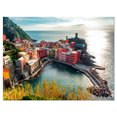 thumbnail image 2 of Vernazza Bay Aerial View - Large Seascape Art Canvas Print, 2 of 3