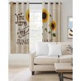 thumbnail image 2 of Sunflowers Blackout Curtains, Light Blocking Print Window Curtains, Vintage Bee You Are My Sunshine Beige Thermal Insulated Window Drapes for Living Room Kitchen Cafe 2 Panels, 104"W x 52"L, 2 of 9