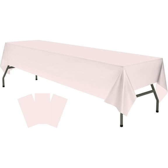 Knubmt Set of 2 Plastic Tablecloths Disposable Lightweight Table Covers Waterproof Table Cloth for Birthday Wedding Party Supplies, 54" x 108"