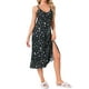 thumbnail image 4 of INSPIRAR CHIC Vestido de pijama para mujeres en el Día de la Madre, tirantes cruzados, escote redondo, camisón largo, color negro luna, 4 of 6