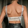 thumbnail image 6 of Bigersell Crop Tops Women Sequin Cut Out Sleeveless Cropped Tank Tops Backless Chain Closure Club Party Tops Sparkly Glitter Tanks Camisoles Silver S, 6 of 6