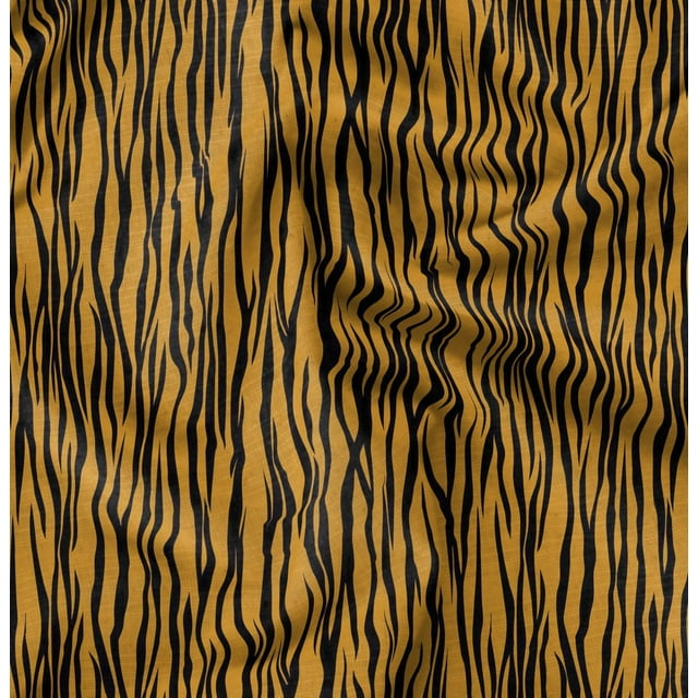 Soimoi Orange Silk Fabric Wild Animal Skin Print Fabric by The Yard 42 Inch Wide