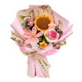 thumbnail image 3 of Ramo de flores de ganchillo, tejido de flores, decoración de oficina, regalo decorativo para el Día de la Madre Tulipán rosa, 3 of 9