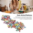 thumbnail image 3 of Wooden Animal Buttons, Adhesive Cute 100pcs DIY Cartoon Buttons Rounded Multipurpose Beautiful  For Clothes For Crafts, 3 of 7