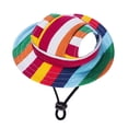 thumbnail image 1 of Gorra de visera con ala redonda para mascotas, gorra de sol porosa de malla para perros con orificios para las orejas para perros, rayas coloridas, 1 of 6