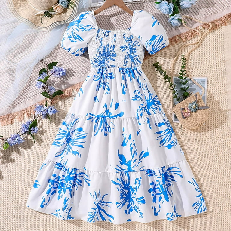 chinese dress ladies Daisy Printed Lace Hollow Out Women's Mini Dress O-neck Short Sleeve F –  EiffelComplex main image 1