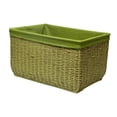 thumbnail image 2 of Cesta tejida a mano para guardar juguetes, cesta para lavar, organizador creativo de ropa sucia, estuche para el hogar, apartamento, dormitorio, manta Verde, 2 of 8