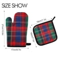 thumbnail image 2 of Yayeee Oven Mitts and Pot Holder Set of 2 Heat Resistant Kitchen Gloves Baking Hot Pad, Red Green Pattern, 2 of 5