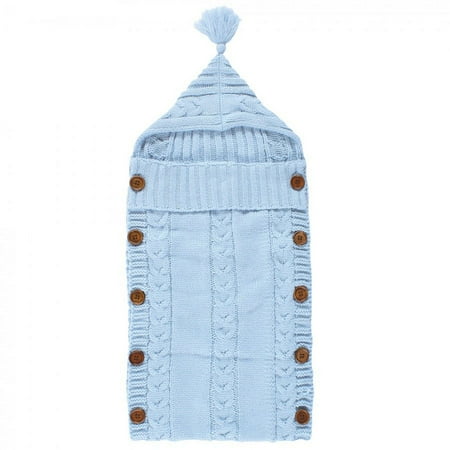 UPC: 0660168199451 | Hudson Baby Infant Boy Knitted Baby Lounge Stroller Wrap Sack Light Blue One Size