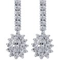 thumbnail image 1 of Boucles d'Oreilles Halo en Diamant en Forme de Poire 1ct Or Blanc 14K, 1 of 2