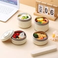 thumbnail image 3 of sunsanly 1/1 Set Lunch Box Large Capacity Micro-Wave Safe Fresh-Keeping Breathing Holes Stainless Steel Keep Warm Bento Box with Tableware Work Supply, 3 of 8