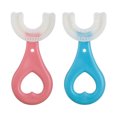 thumbnail image 1 of 2 cepillos de dientes infantiles Vhermosa silicona tipo corazón de melocotón azul y rosa, 1 of 8
