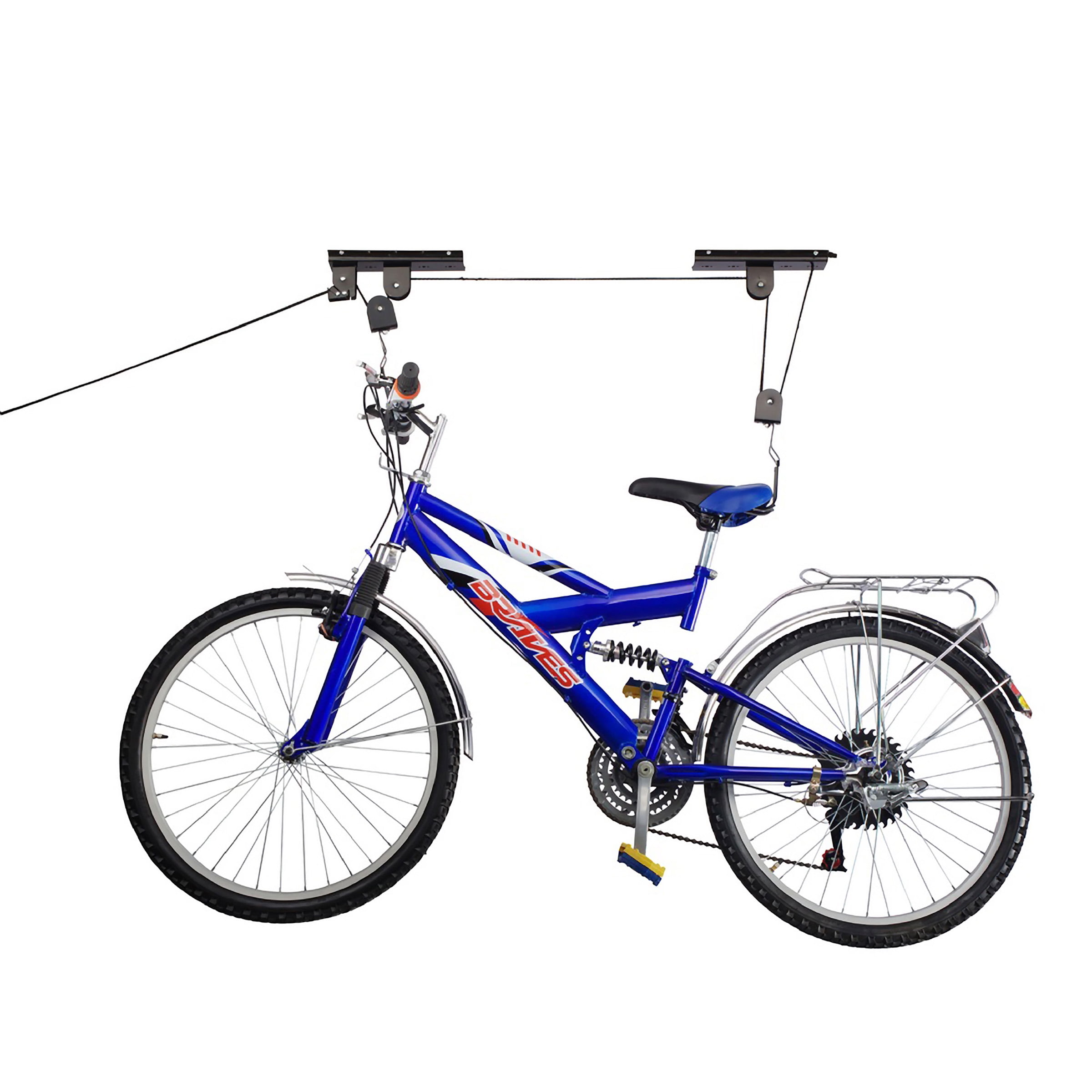 Bike Hoists – Overhead Pulley System with 100 lb Capacity for Bicycles or Ladders – Secure Garage Ceiling Storage by RAD Cycle (Set of 2)