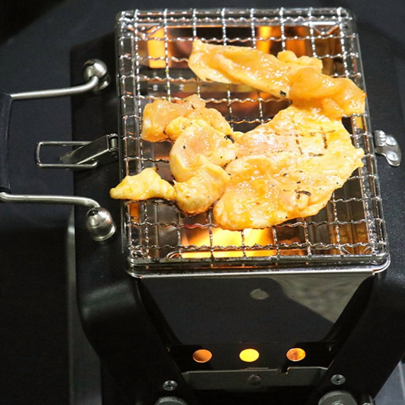 Compact Charcoal Grill - Portable Tabletop BBQ Stove for Outdoor Cooking, Ideal for RV Travel, Picnics, Backyard & Patio