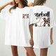 thumbnail image 1 of Fiudx Liquidación de Ahorros de Verano Camiseta de Manga Corta con Cuello Redondo y Estampado Informal con Estampado Frontal y Trasero de Béisbol para Mujer, 1 of 5