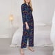 thumbnail image 3 of Balery Multicolor Bowling Conjunto de Pijama con Estampado para Mujer, Conjunto de Dos Piezas con Manga Larga, Ropa de Dormir Suave con Bolsillos, Pijamas Cómodos-Medium, 3 of 7
