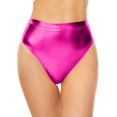 thumbnail image 2 of Women's High Waisted Metallic Booty Shorts,Rave Dancing Hot Pants,Clubwear with Elastic Waist for Summer Parties, 2 of 6