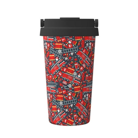 

Pofeuu Fire Sign Print Coffee Mug Iced Coffee Tumbler Cup Double Wall Vacuum Leak-Proof Thermos Mug CoffeeThermos Travel Mug