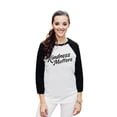 thumbnail image 2 of Kindness Matters Unisex 3/4 Sleeves Baseball Raglan T-Shirt Tee White Black X-Small, 2 of 4