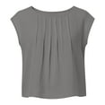 thumbnail image 5 of cocolona Linen Tops for Women Summer Crew Neck Pleated Cap Sleeve T-shirts Fashion Casual Loose Lightweight Blouses, 5 of 8