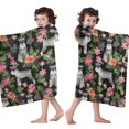 thumbnail image 4 of Schnauzer with Pioneer Flower Hooded Bath Towel，60"x35" for Ages 3 To 12 Kids, Quick Dry Lightweight Soft Microfiber Hood Beach Towel Cover Up for Kids, 4 of 7