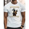 thumbnail image 3 of Spioniro Men's Funny Italian Brainrot Graphic T-Shirt - Retro Cartoon Print Short Sleeve Tee, White with Golden Accents, Regular Fit Casual Summer Top for Daily Wear, Italian T Shirt, 3 of 15