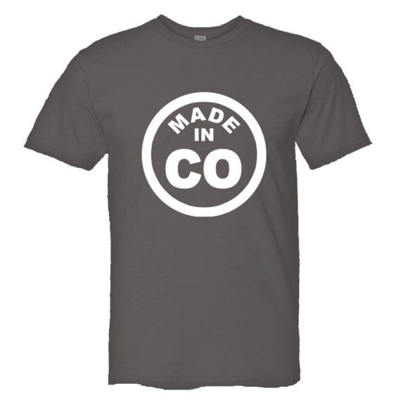 PleaseMeTees™ Mens From Born Made In Colorado CO Logo Label HQ Tee