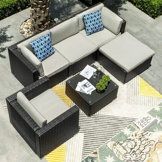 Yitahome 6 Piece Outdoor Patio Set, Yitahome 6 Piece Outdoor Sectional Patio Furniture Sets