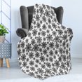 thumbnail image 4 of Snowflake Soft Flannel Fleece Throw Blanket, Monochrome Snowflakes Christmas Themed Composition Winter Season Illustration, Cozy Plush for Indoor and Outdoor Use, 50" x 70", Black White, by Ambesonne, 4 of 5