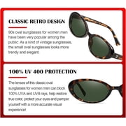 Retro Oval Sunglasses for Women Men Fashion Small Oval Sunglasses 90s Vintage Shades